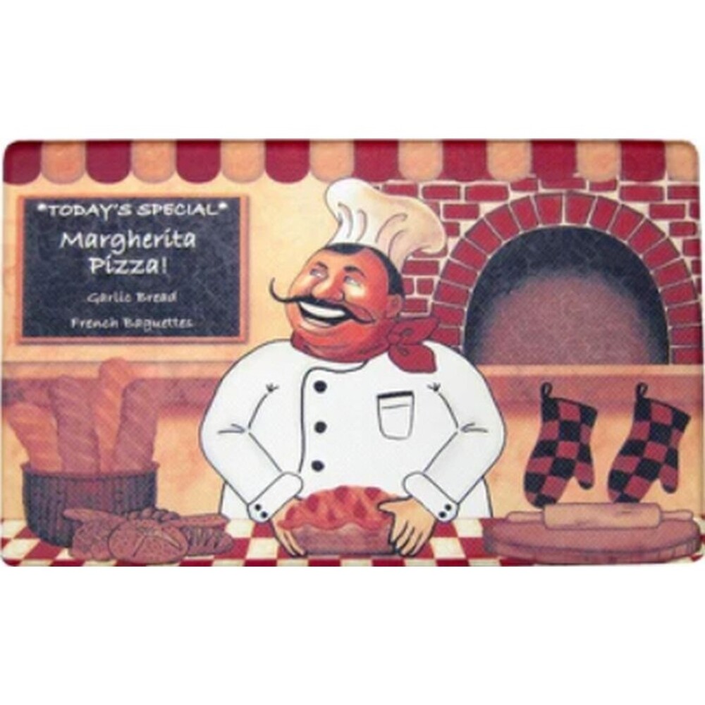Anti-Fatigue Printed PVC Floor Mat (18"x30") TOP FAT CHEF & BRICK OVEN # 1,Achim